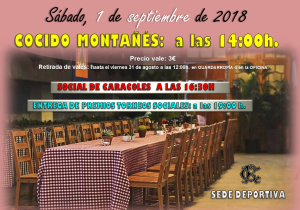 Cocido Montañés - Social de Caracoles - Entrega de Premios  - Actuación 2018 @ Sede Deportiva