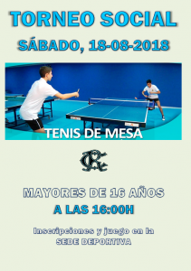 Torneo Tenis de Mesa 2018 @ Sede Deportiva