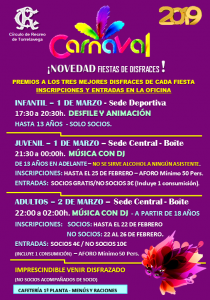 Fiestas de Carnaval @ Sede Central/Sede Deportiva