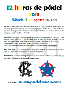 Torneo 12 horas de Pádel @ Sede Deportiva