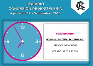HORARIO HOSTELERÍA SEDE DEPORTIVA @ Sede Deportiva