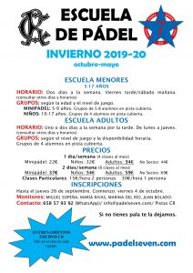 ESCUELA DE PÁDEL @ Sede Deportiva