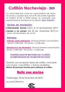 COTILLÓN NOCHEVIEJA 2019 @ Sede Central