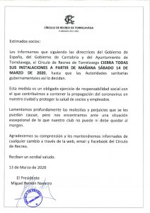 CIERRE INSTALACIONES @ Sede Central