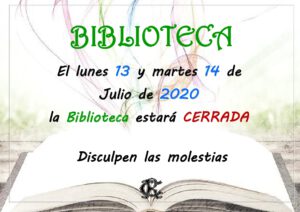 BIBLIOTECA 13 Y 14-07-2020 @ Sede Central