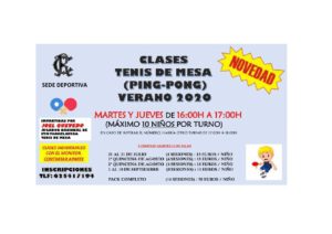 Clases de Ping Pong Verano 2020 @ Sede Deportiva