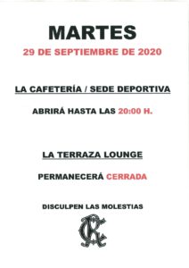 Hostelería 29-09-2020 @ Sede Central