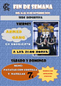 FIN SEMANA 16 AL 18-10-2020 @ Sede Deportiva