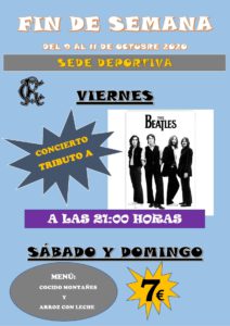 Fin Semana 9 al 11-10-2020 @ Sede Deportiva