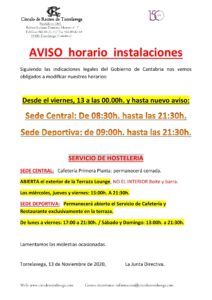 Horarios Sedes 13-11-2020 @ Sede Central