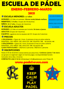 Escuela Pádel 1erTrm2021 @ Sede Deportiva