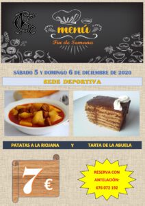 Menú 05 y 06-12-2020 @ Sede Deportiva