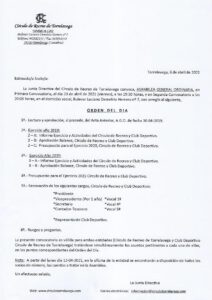 Asamblea General Ordinaria 23-04-2021 @ SEDE CENTRAL