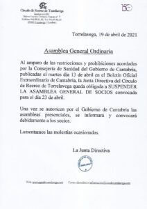 A.G.O. 23-04-2021 SUSPENDIDA @ SEDE CENTRAL