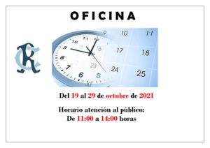 Oficina Horario 19 al 29-10-2021 @ SEDE CENTRAL