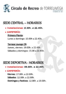 Horarios @ Sede Central