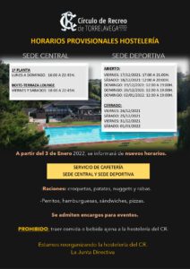 Horarios hostelería @ Sede Central