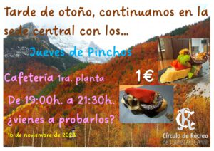Jueves de Pinchos 16-11-2023 @ SEDE CENTRAL