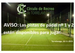 Abiertas pistas pádel @ SEDE DEPORTIVA