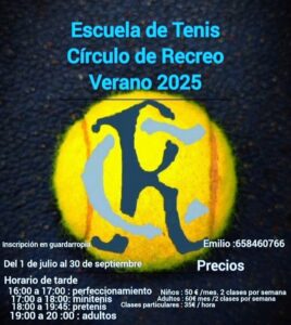 Escuela Tenis Verano 2025 @ SEDE DEPORTIVA