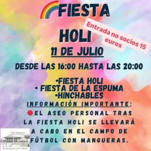 FIESTA HOLI, ESPUMA, HINCHABLES @ SEDE DEPORTIVA