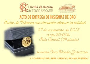Entrega insignia oro socios número 50 años @ Sede Central