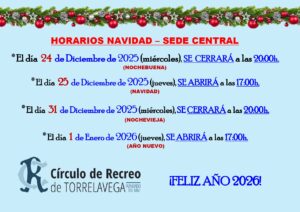 Sede Central horarios navidad 2025 @ Sede Central