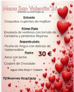 Menú San Valentín @ Sede Central