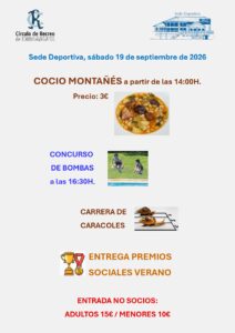 Varias actividades 19-09-2026 @ CIRCULO DE RECREO DE TORRELAVEGA