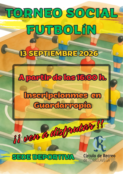 TORNEO SOCIAL FUTBOLIN 08-09-2026
