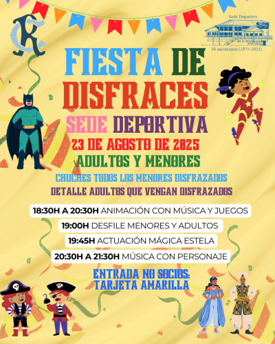 fiesta disfraces adultnos y niños 23-08-2025